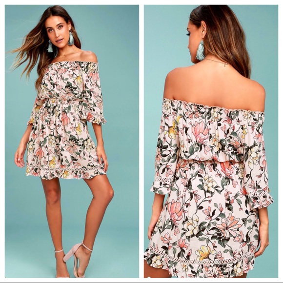 Lulus Dresses & Skirts - Lulu's Hello, Darling Floral Blush Pink Dress S